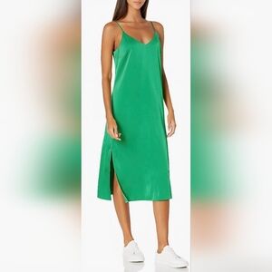 The Drop Women's Ana Silky V-Neck Midi Slip Dress #840